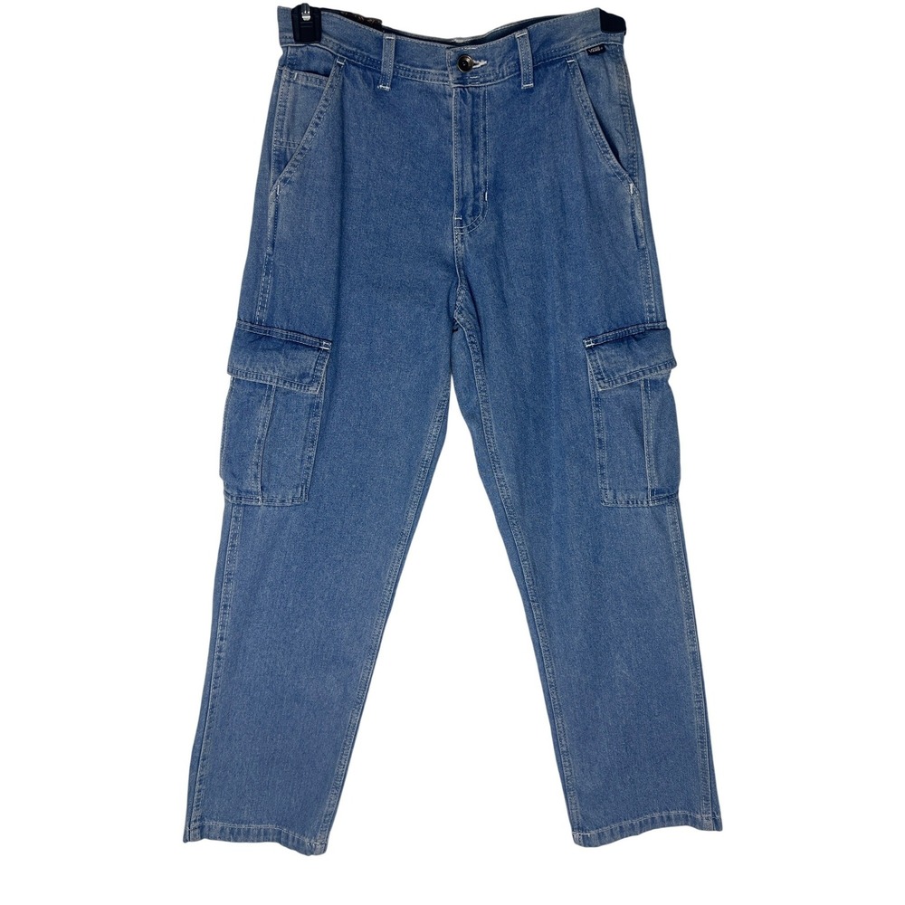 Vans Service Cargo Jeans Mens 28 Blue Loose Tapered Denim Pants Utility Y2K NEW